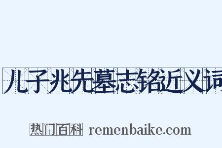 儿子兆先墓志铭近义词是什么意思的图片